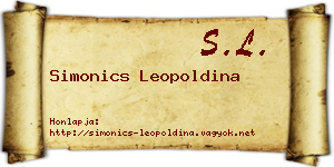 Simonics Leopoldina névjegykártya